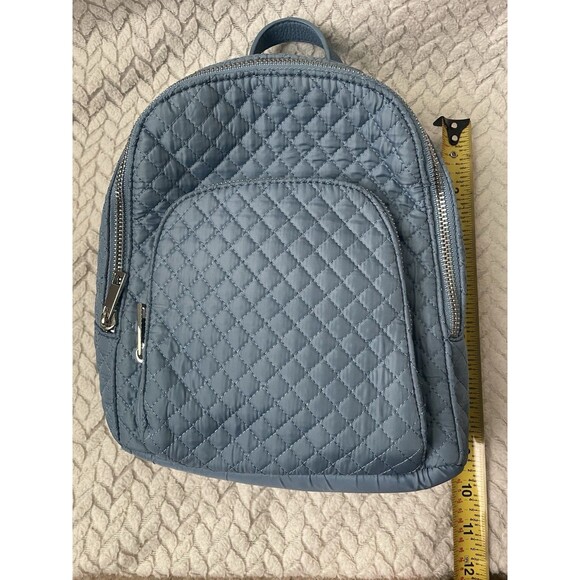 Cynthia Rowley Small Quilted Zippered Backpack/ Purse Light Blue - Picture 6 of 6